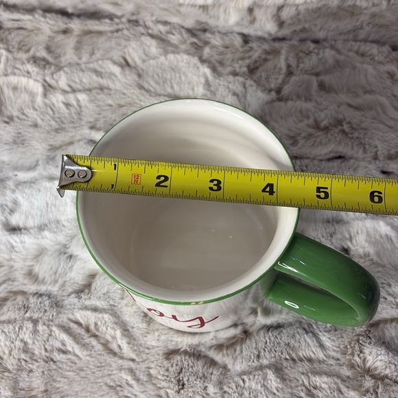 Sleigh Bell Bistro Joy Large Mug with Green Handle. Ceramic - Picture 7 of 8
